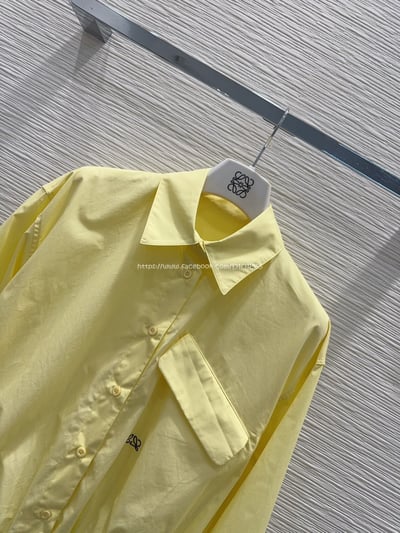 Loewe檸檬黃抽繩襯衫6