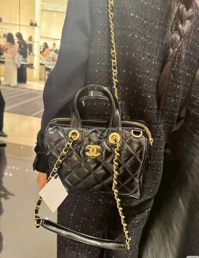 小香黑金褶皺保齡球包3