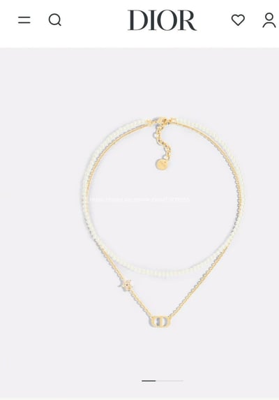 𝐃𝐢𝐨𝐫 金色CD滿鑽星星珍珠項鍊3