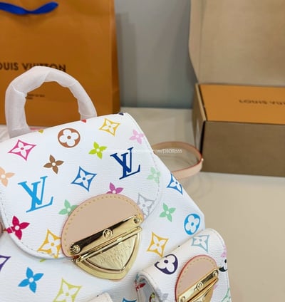 LV白3彩後背包11