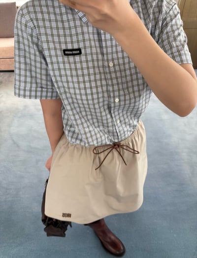 格子短袖襯衫7