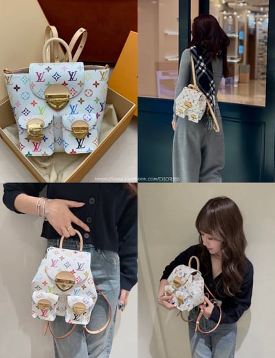 LV白3彩後背包2