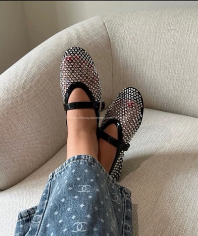 𝗔𝗟𝗔𝗜𝗔漁網鑽面芭蕾舞鞋1