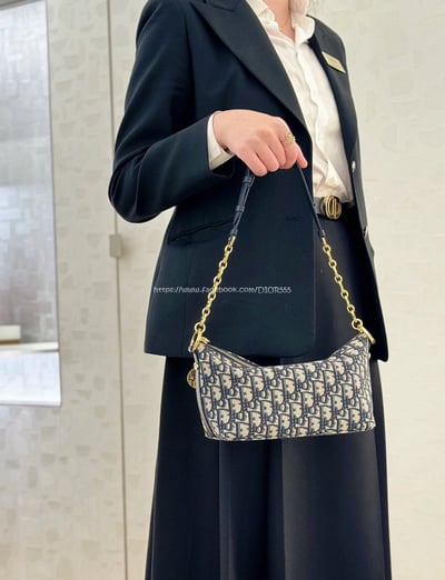 Dior刺繡老花鏈條飯盒包3