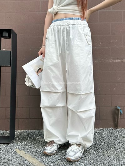 腰部拼接休閒長褲2