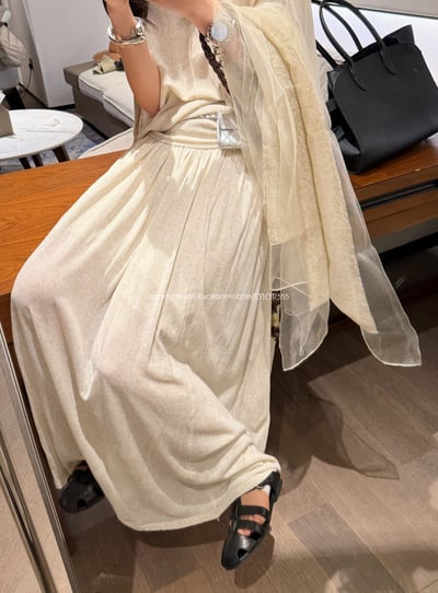 天絲亞麻長裙套裝(上衣+長裙)11