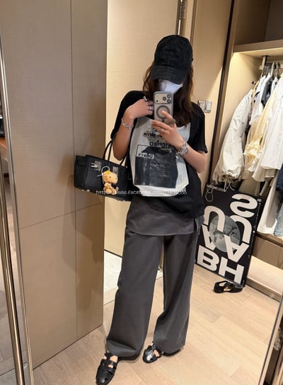 網紗印花短袖T 2