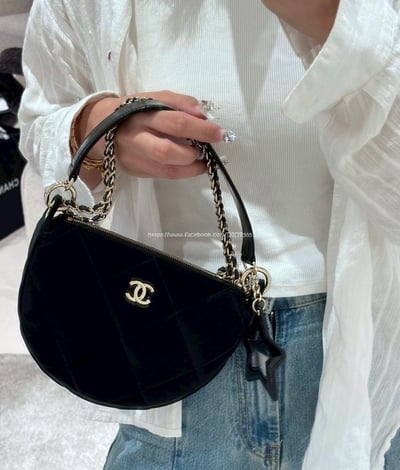 小香麂皮絲絨五角星半月包2