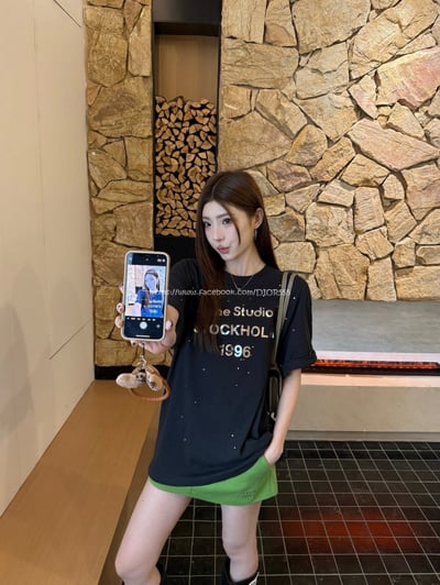 ACNE鐳射字母燙鑽T3