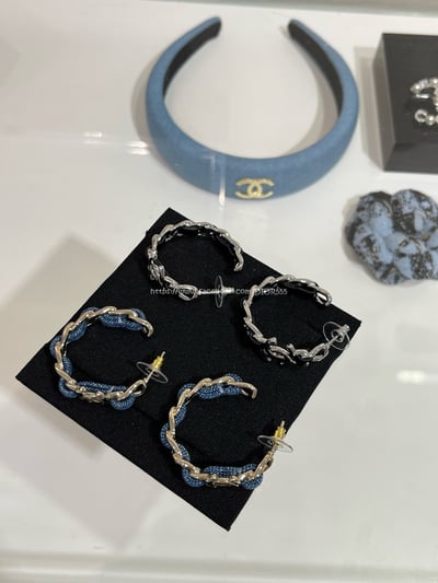 小香丹寧牛仔穿鏈耳環6