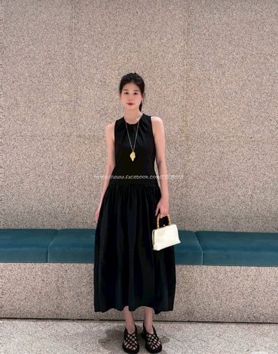 壓褶背心長裙 6