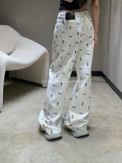 miumiu 直筒印花牛仔褲4