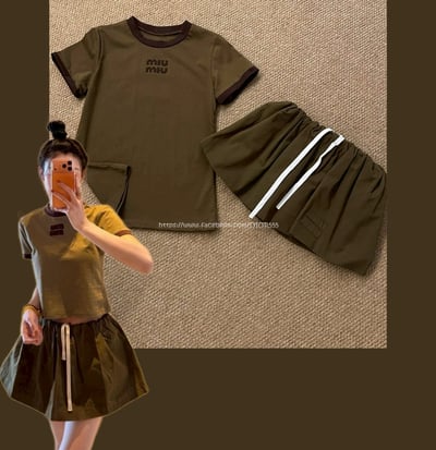 MIUMIU橄欖綠套裝(上衣+褲裙)6