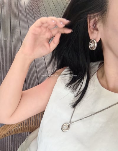 小香銀色鏡面耳環/項鍊/戒指3