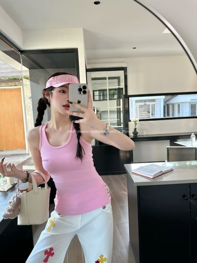 克羅心鈕扣十字印花背心12