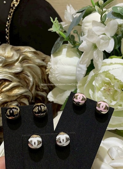 小香雙C圓球紐扣耳環3