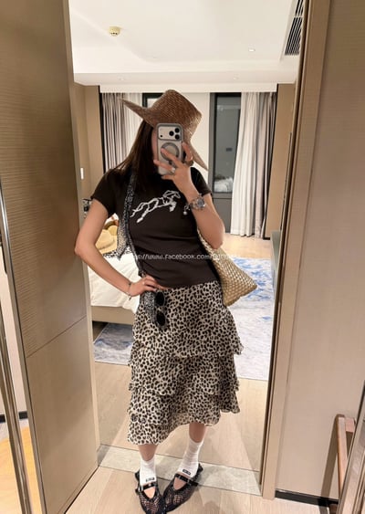 復古豹紋雪紡裙2