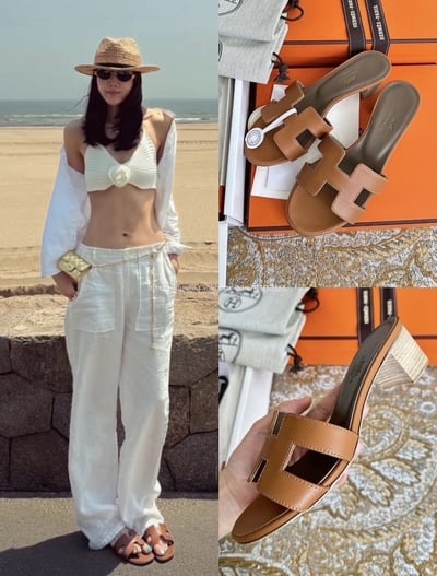 愛馬仕粗跟拖鞋7