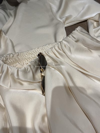 緞面花苞長裙12