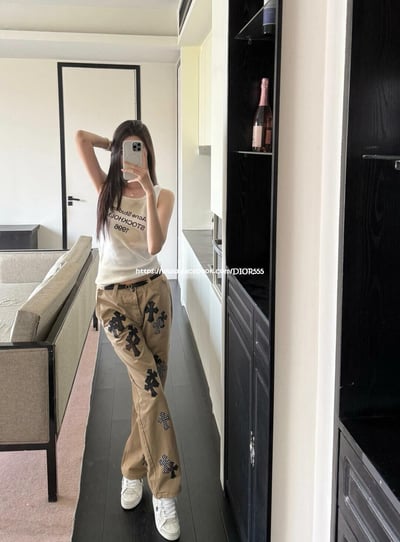 C.H克羅心棋盤格牛仔褲2