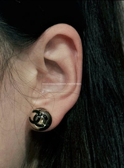 小香雙C圓球紐扣耳環2