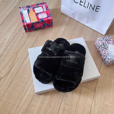 CELINE 羊羔毛拖鞋6