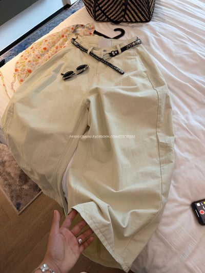 高腰闊腿彎刀褲9