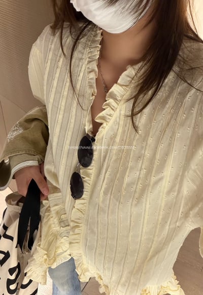 V領荷葉邊襯衫3