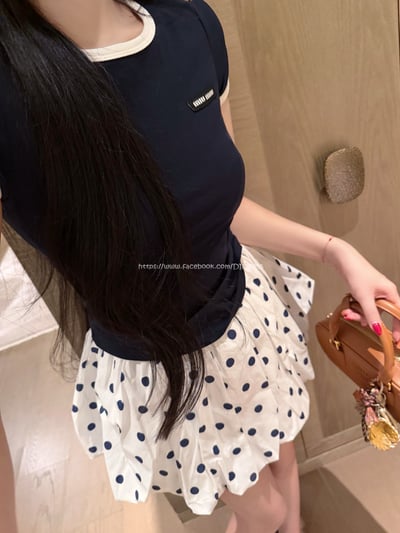 Miu Miu撞色顯瘦短袖T/褲裙2