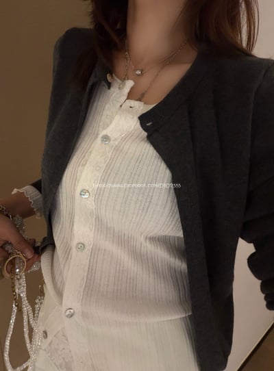 假兩件針織小外套11