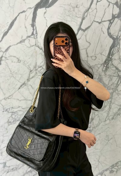 YSL Niki黑金油蠟皮鏈條包4