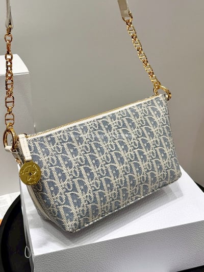 Dior刺繡老花鏈條飯盒包6