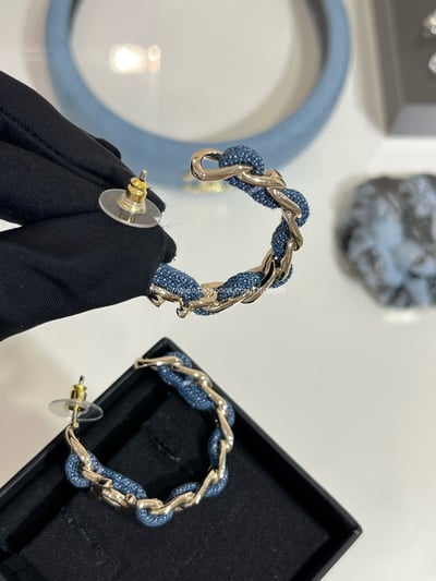 小香丹寧牛仔穿鏈耳環7