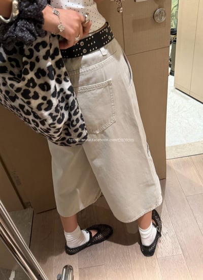 闊腿工裝七分褲8