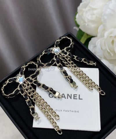 小香黑皮蝴蝶結流蘇耳環1