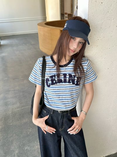 Celine條紋懶人棉T 6