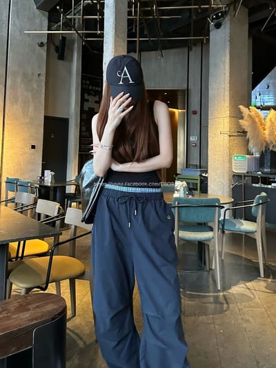 腰部拼接休閒長褲4