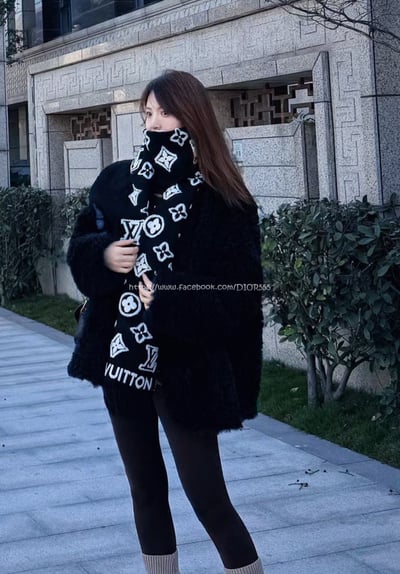 LV3D浮雕羊絨圍巾4