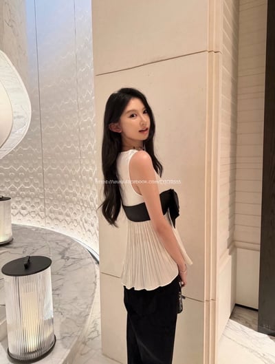 蝴蝶結真絲背心4