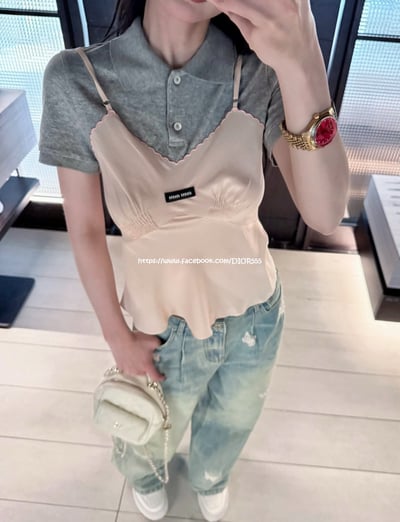 miumiu灰色假二件上衣2