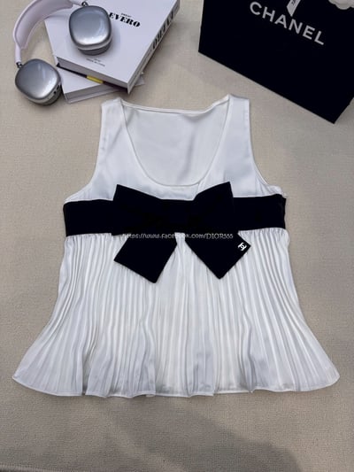 蝴蝶結真絲背心9