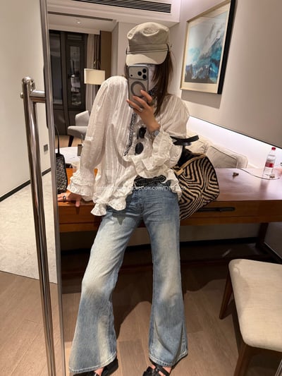 V領荷葉邊襯衫8