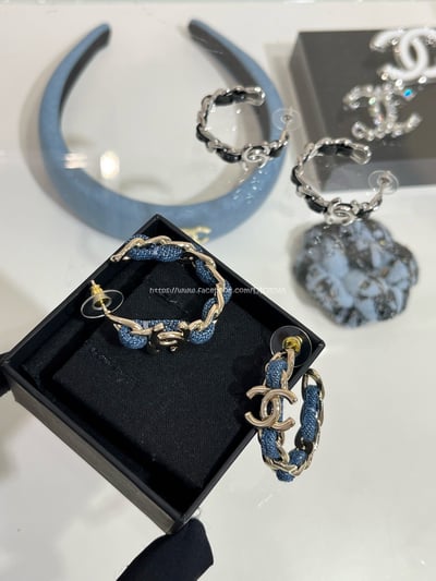 小香丹寧牛仔穿鏈耳環8