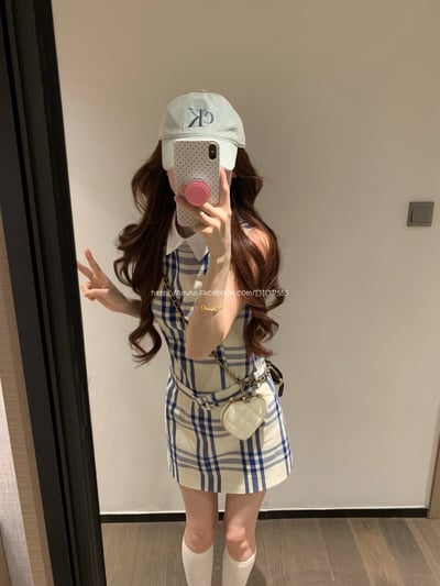 BBR藍格襯衫裙7