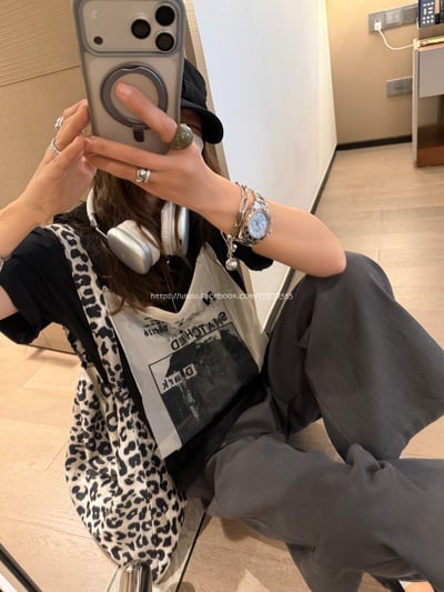 網紗印花短袖T 5