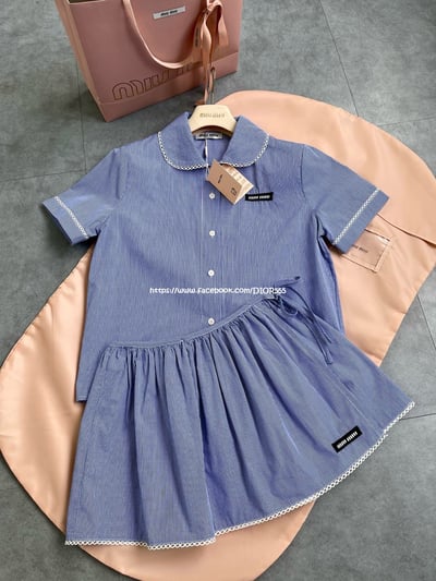 miu miu 藍格紋套裝裙10