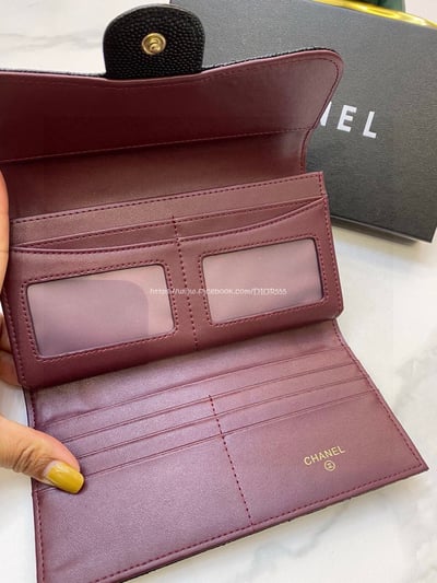 小香球紋經典菱格長夾7