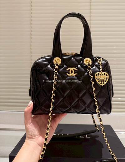 小香黑金褶皺保齡球包14