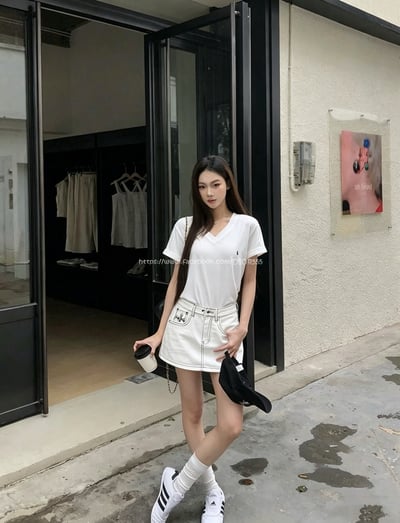 克羅心十字架牛仔褲裙2