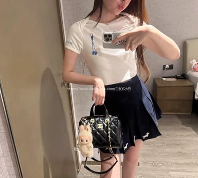 小香黑金褶皺保齡球包9